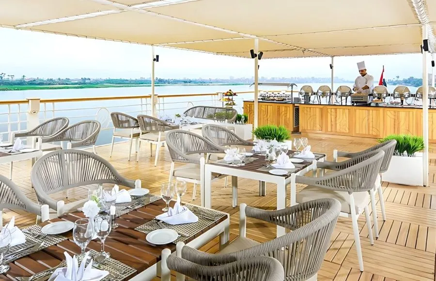 Sun deck of the HS Sindbad Nile Cruise Nile cruise
